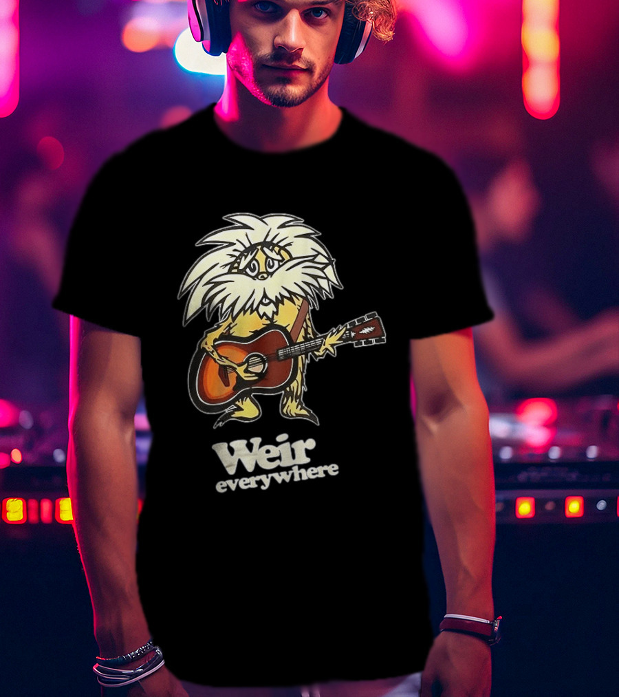 Weir Everywhere Cartoon Character Playing Guitar Grateful Dead T-Shirt
