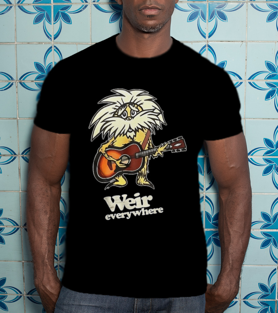 Weir Everywhere Cartoon Character Playing Guitar Grateful Dead T-Shirt