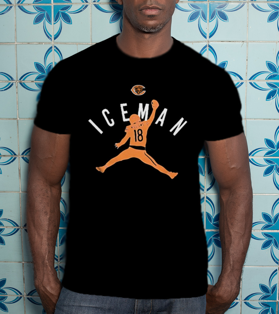 Caleb Williams Chicago Bears Iceman Jumpman 18 Football T-Shirt