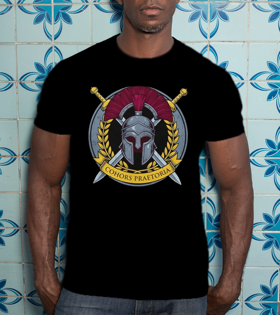 Cohors Praetoria Roman Helmet Crossed Swords T-Shirt