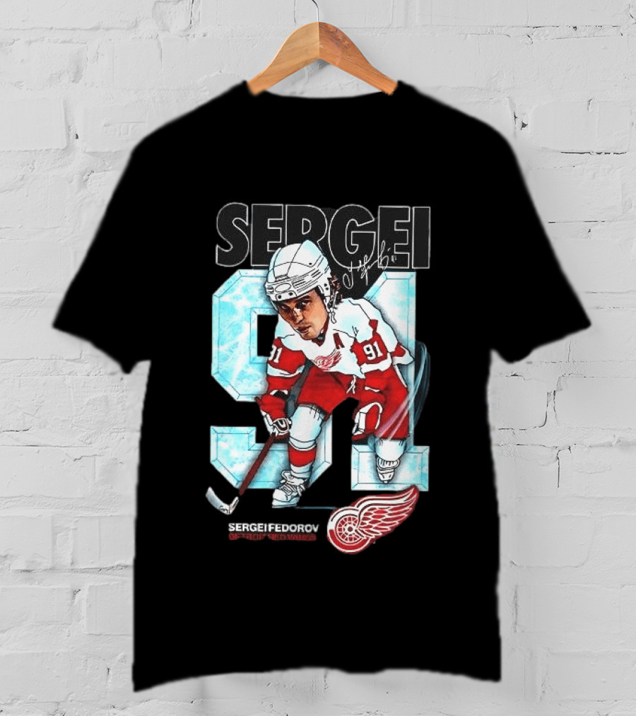 Sergei Fedorov 91 Detroit Red Wings Forever T-Shirt