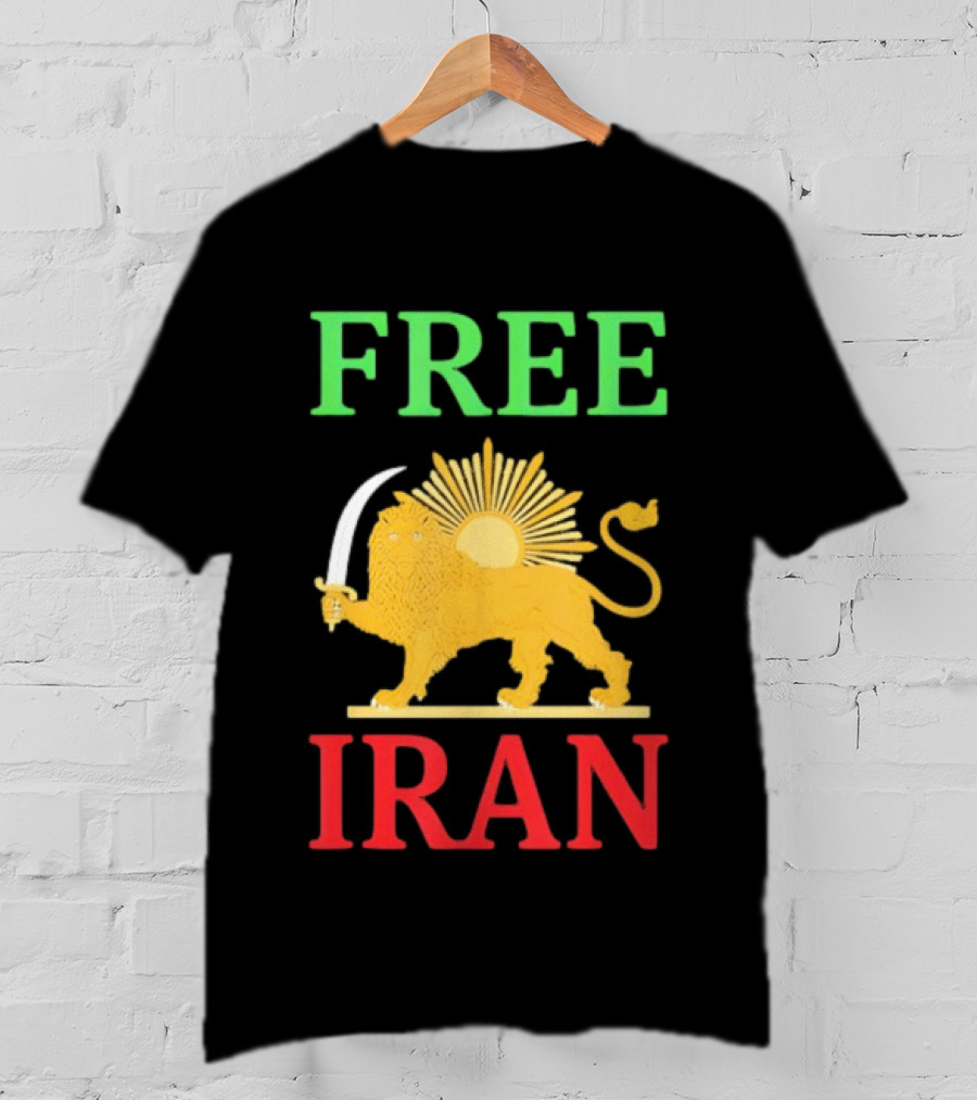 Free Iran Lion And Sun Emblem Freedom Movement T-Shirt