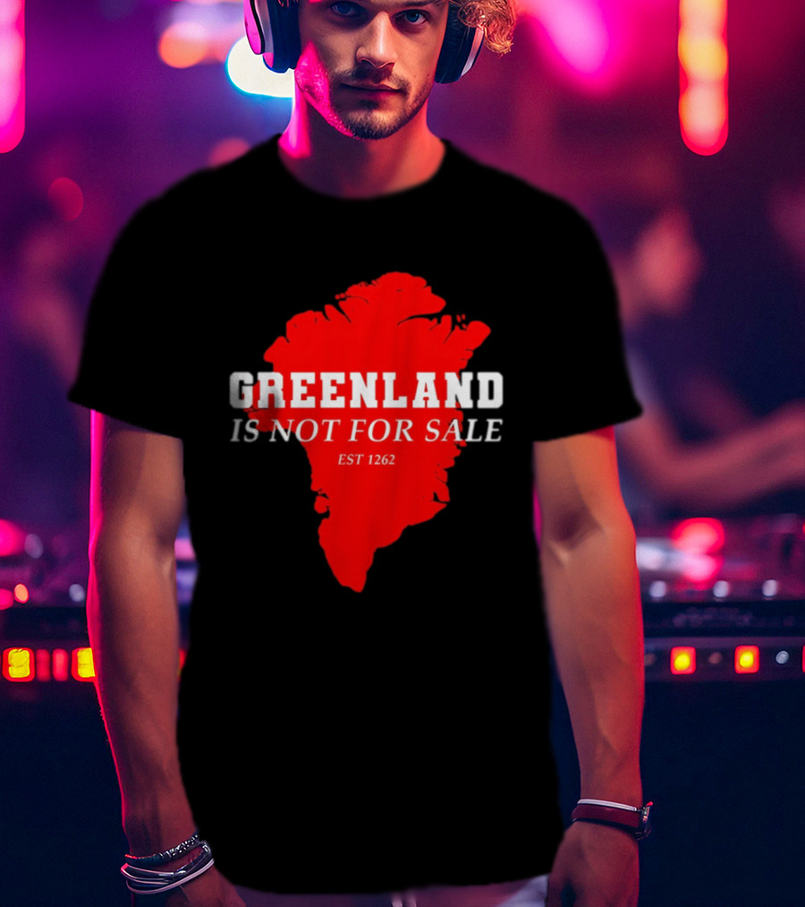 Greenland Is Not For Sale EST 1262 Bold Red Map T-Shirt