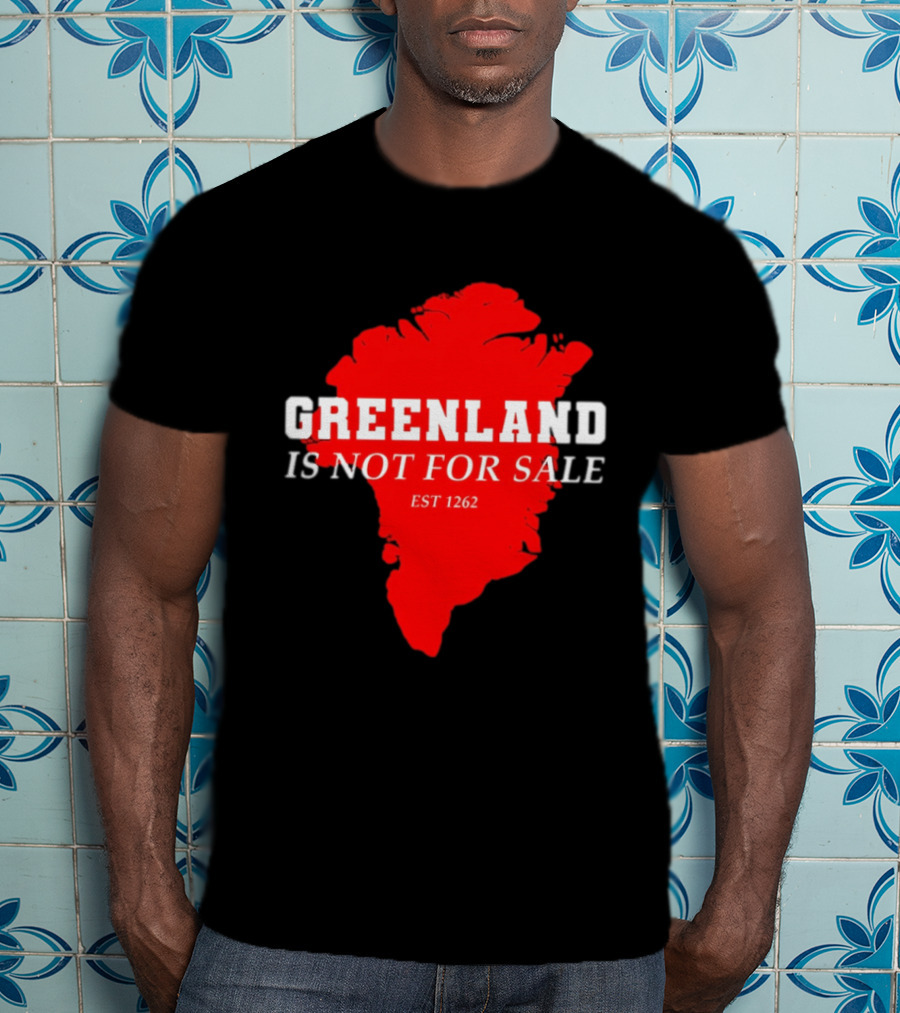 Greenland Is Not For Sale EST 1262 Bold Red Map T-Shirt