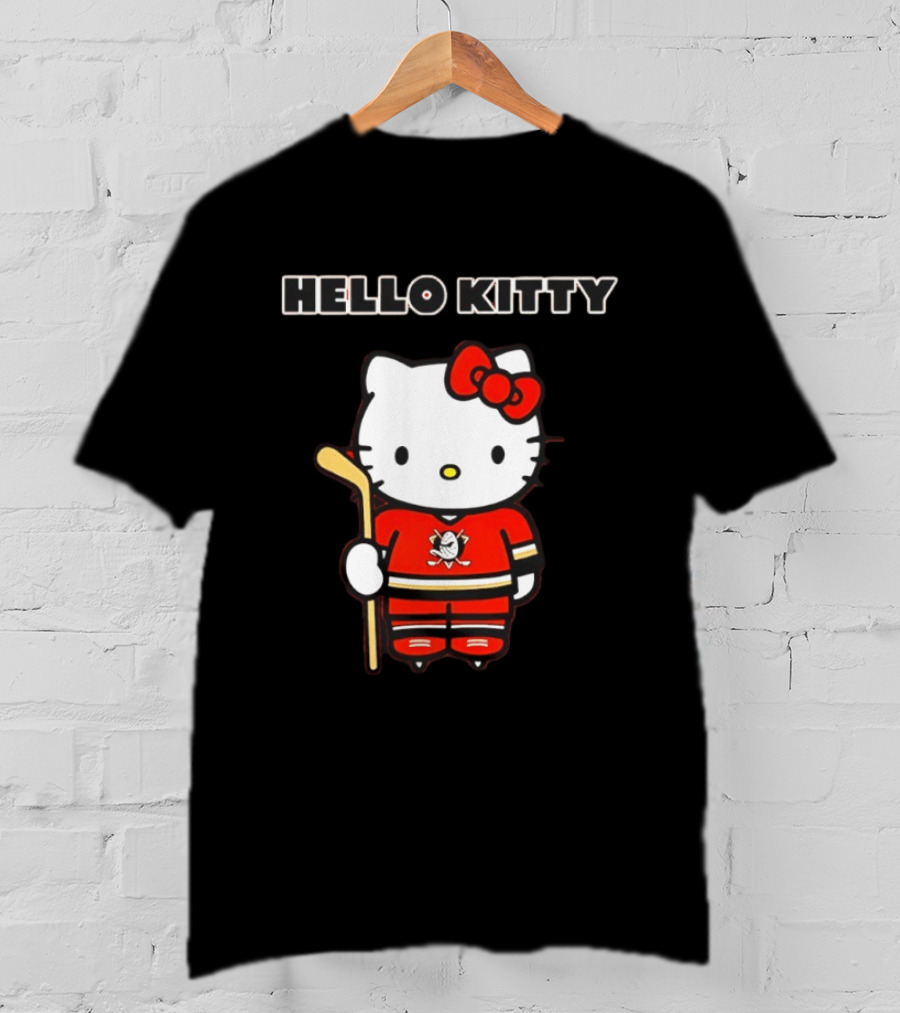 Hello Kitty Anaheim Ducks Collaboration Hockey T-Shirt