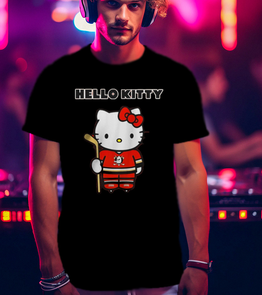 Hello Kitty Anaheim Ducks Collaboration Hockey T-Shirt