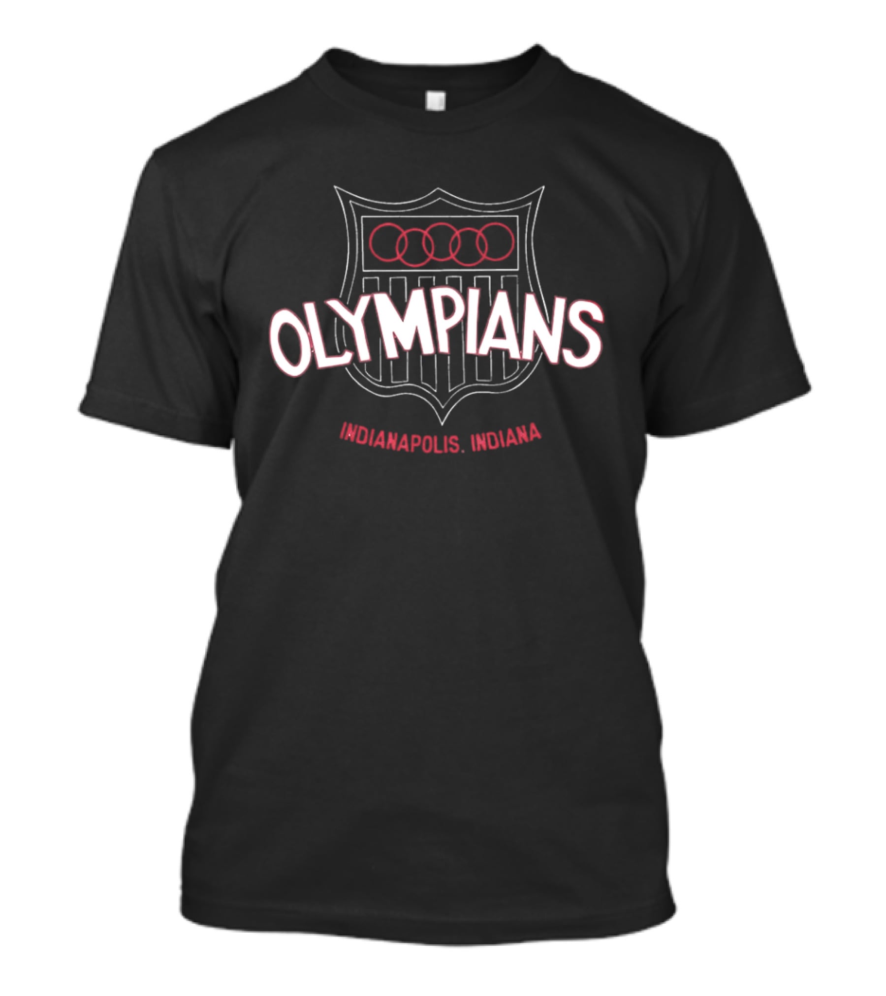 Olympians Indianapolis Indiana Shield With Rings T-Shirt
