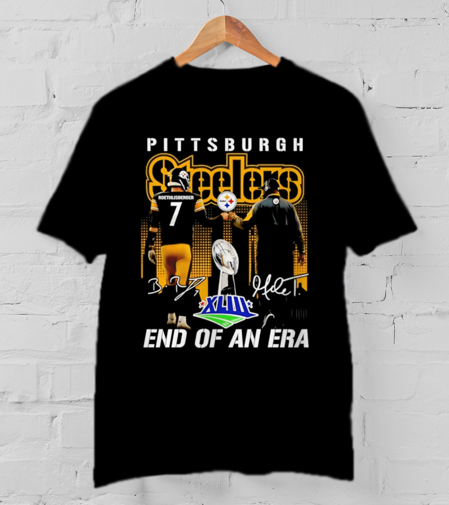 Pittsburgh Steelers XLIII End Of An Era Mike Tomlin Ben Roethlisberger 7 T-Shirt