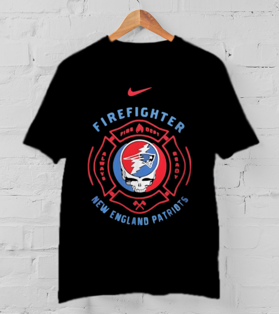 Nike Firefighter New England Patriots Grateful Dead T-Shirt