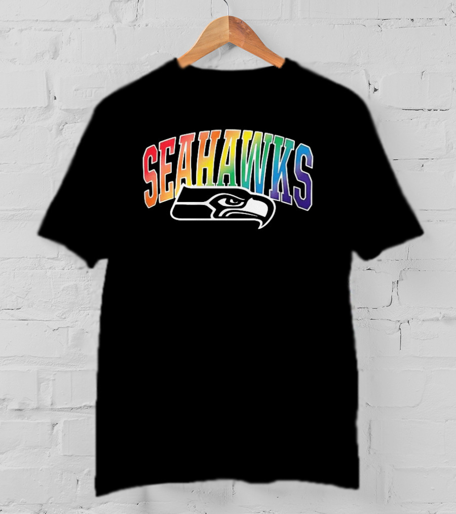 Seattle Seahawks Rainbow Pride LGBTQ Support T-Shirt