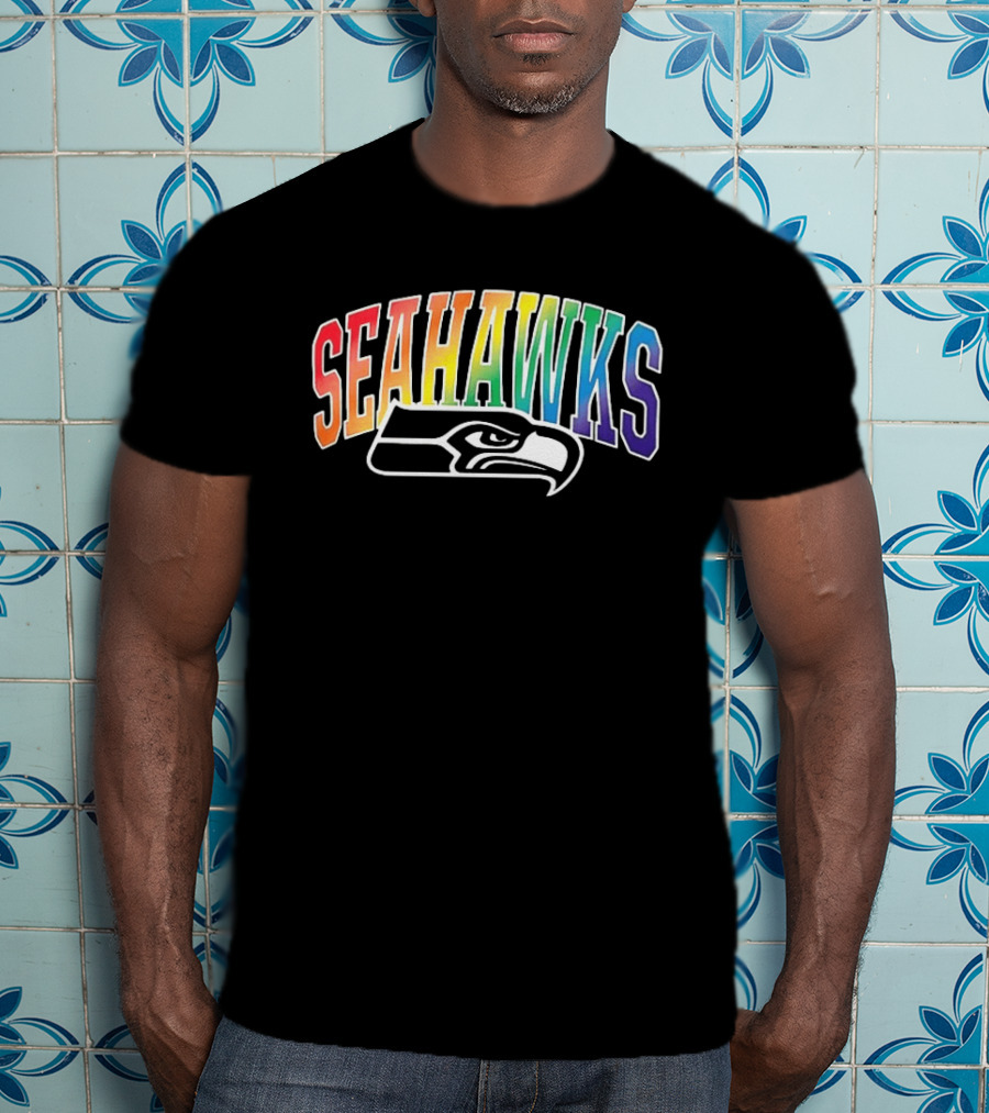 Seattle Seahawks Rainbow Pride LGBTQ Support T-Shirt