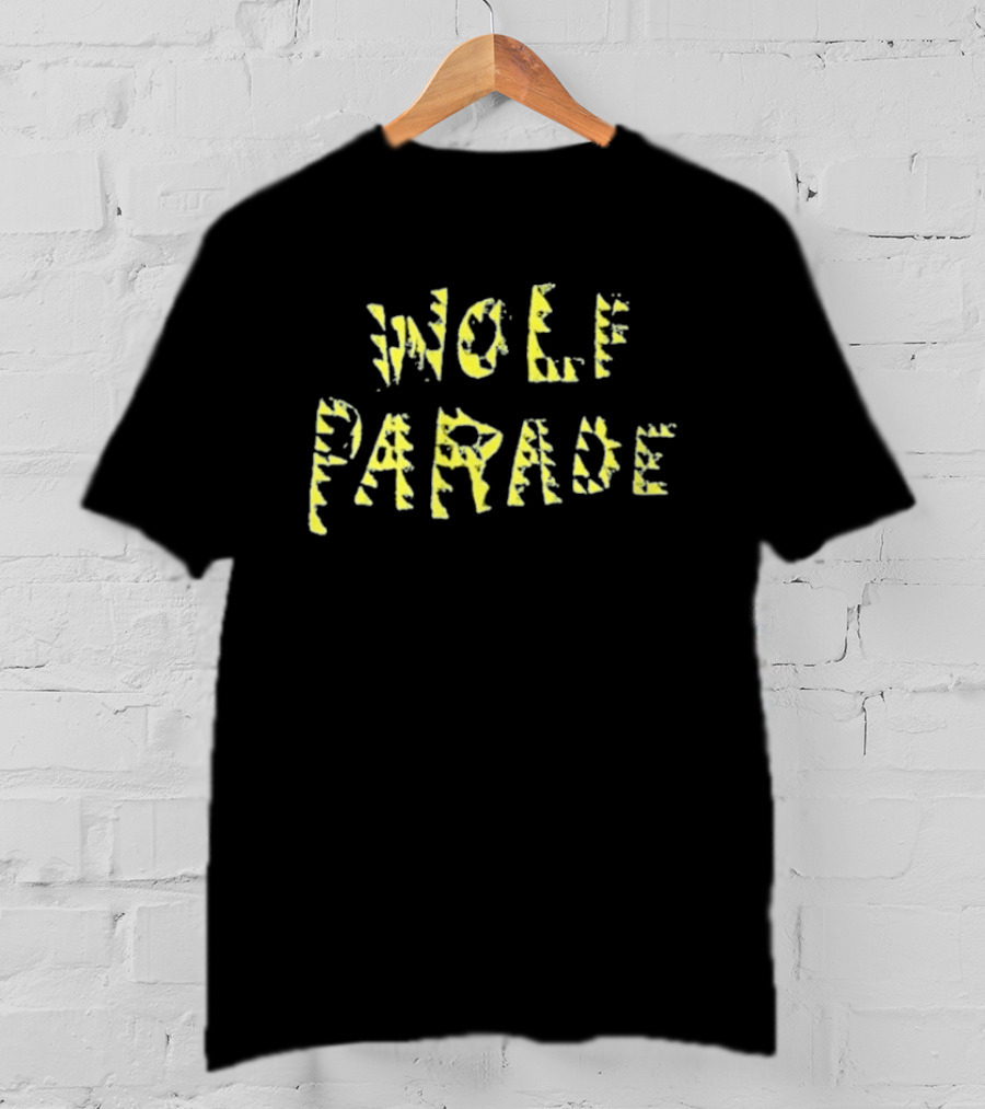 Wolf Parade Typeface Reissue Yellow Jagged Lettering T-Shirt
