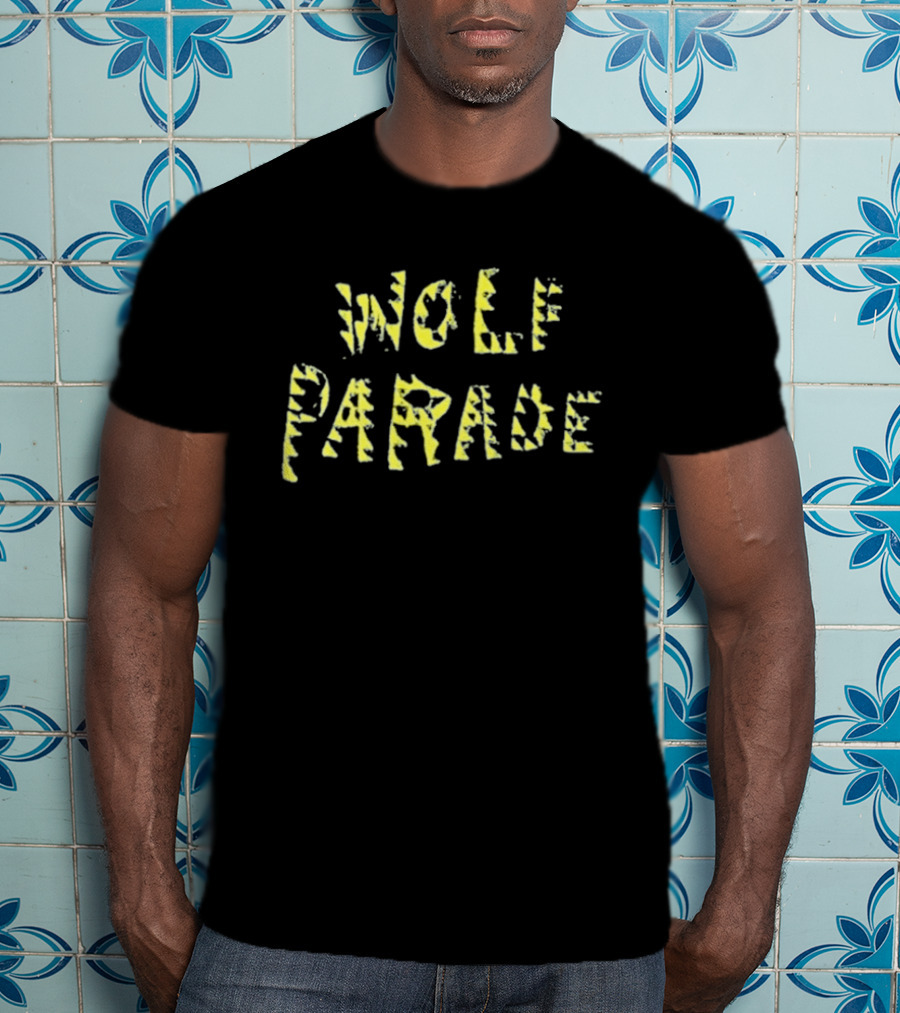 Wolf Parade Typeface Reissue Yellow Jagged Lettering T-Shirt