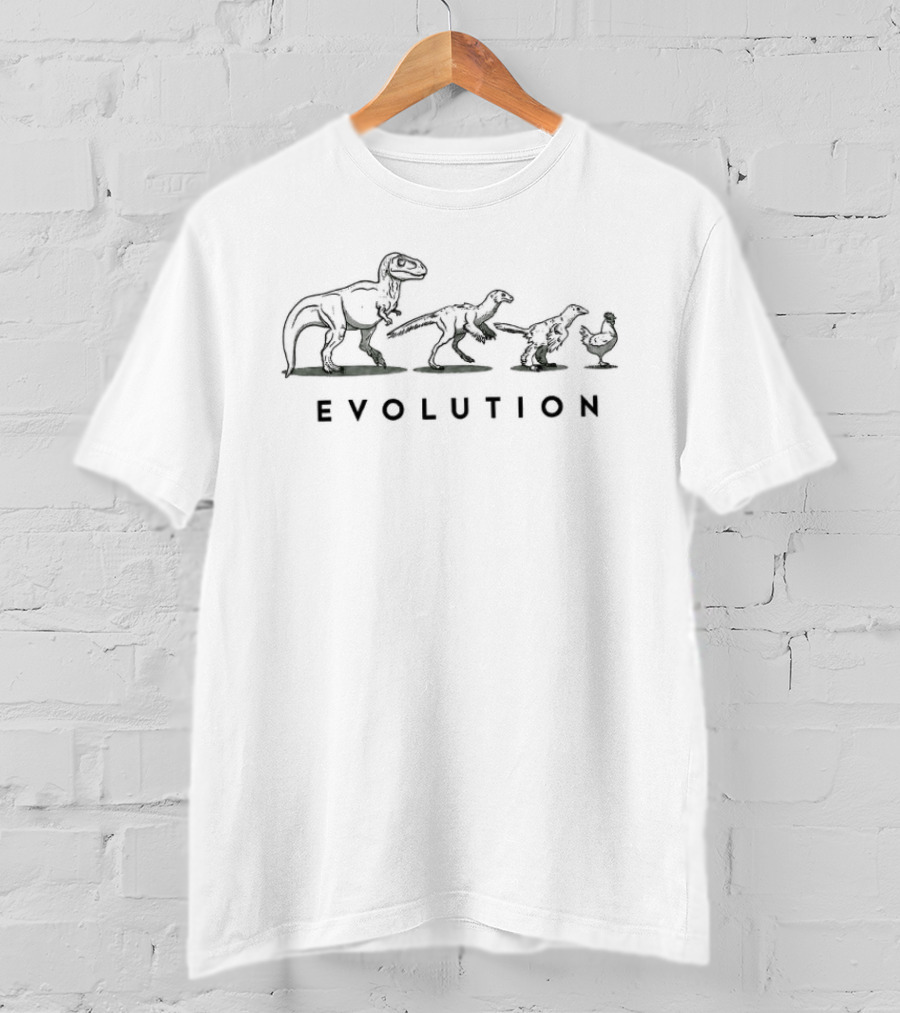 Dinosaurs Evolution Rex To Chicken Transformation T-Shirt