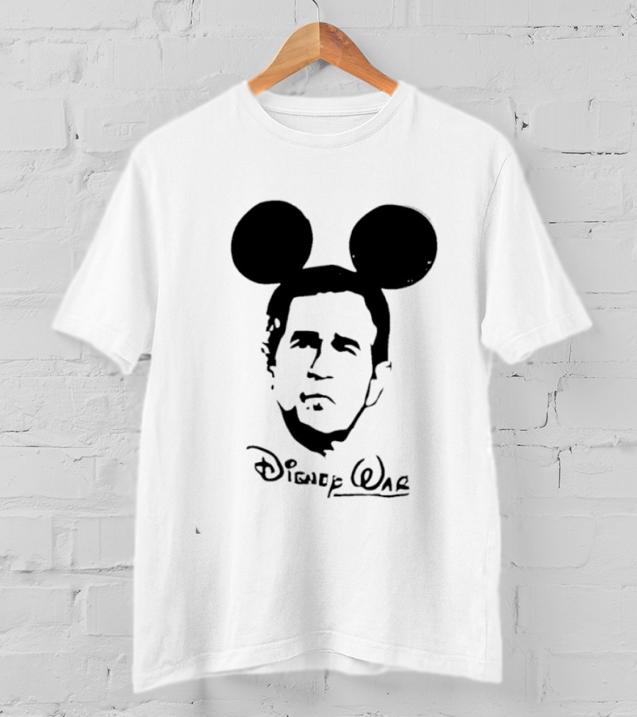 Disney War U.S. President George W. Bush Mickey Mouse Ears T-Shirt