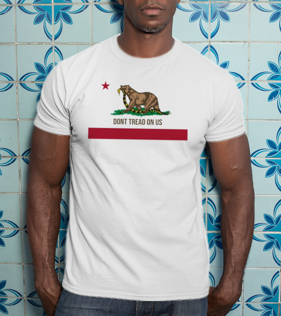 Don't Tread On Us Bear With Snake Gadsden Flag Star T-Shirt