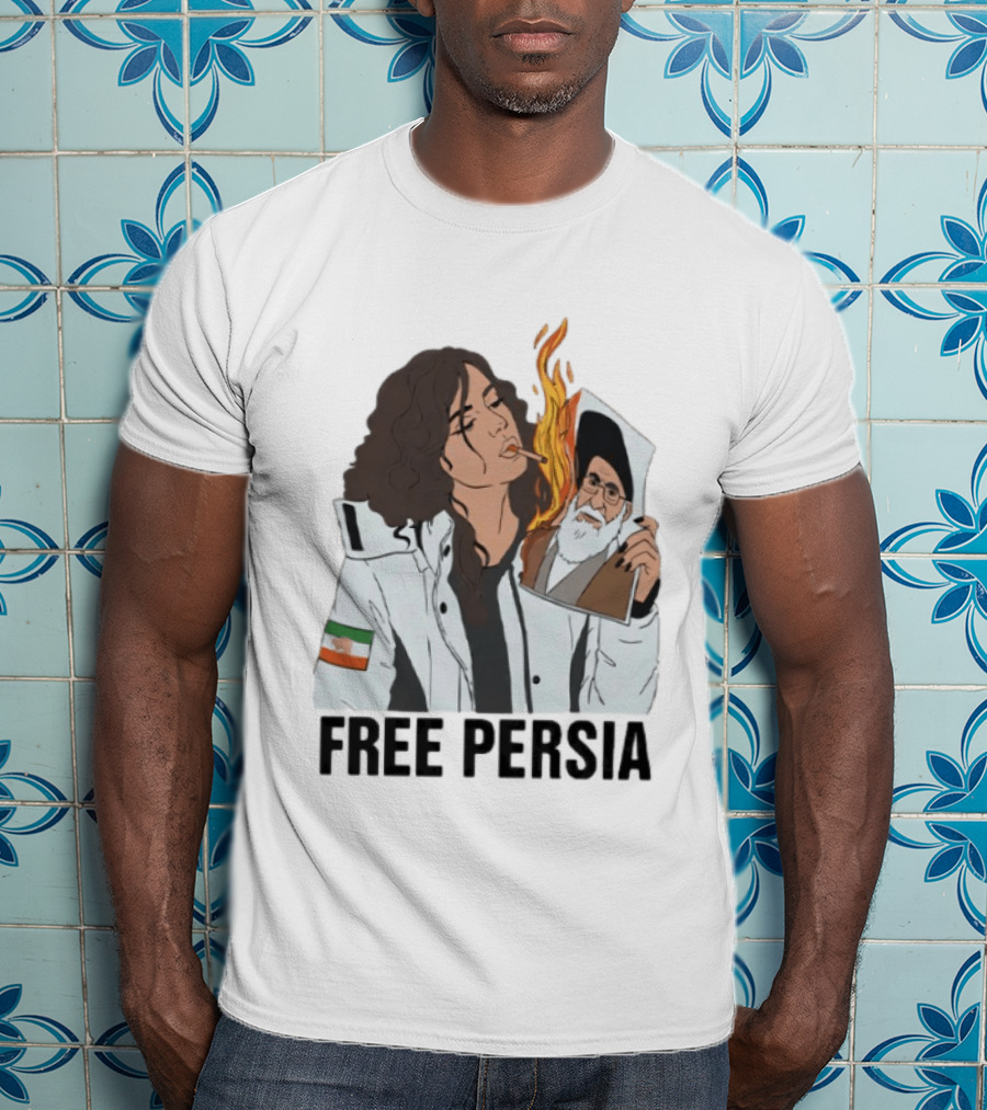 Free Persia Woman Life Freedom Burning Photograph T-Shirt