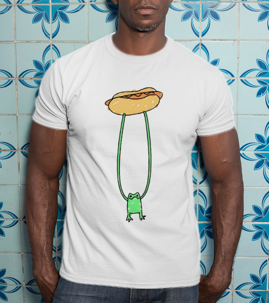 Hot Dog Frog Long Legged Humor Quirky T-Shirt
