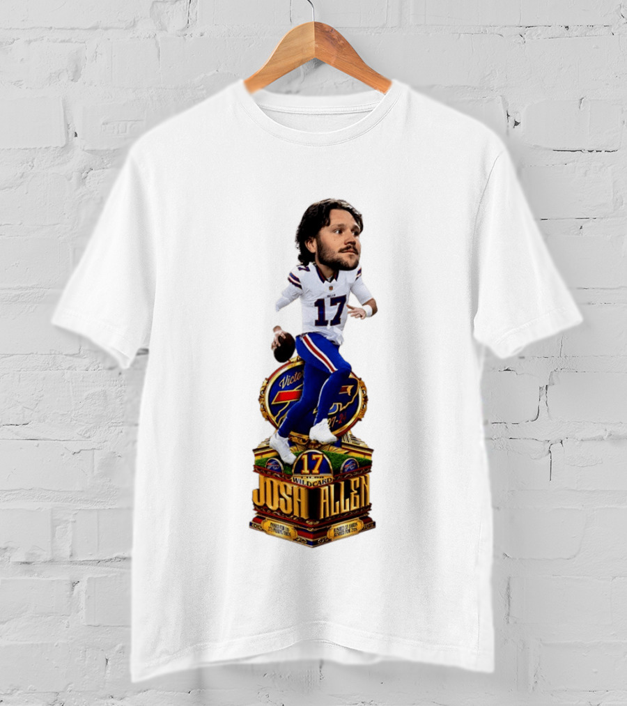 Josh Allen Buffalo Bills Victory 17 Wild Card Gamebreaker Caricature T-Shirt