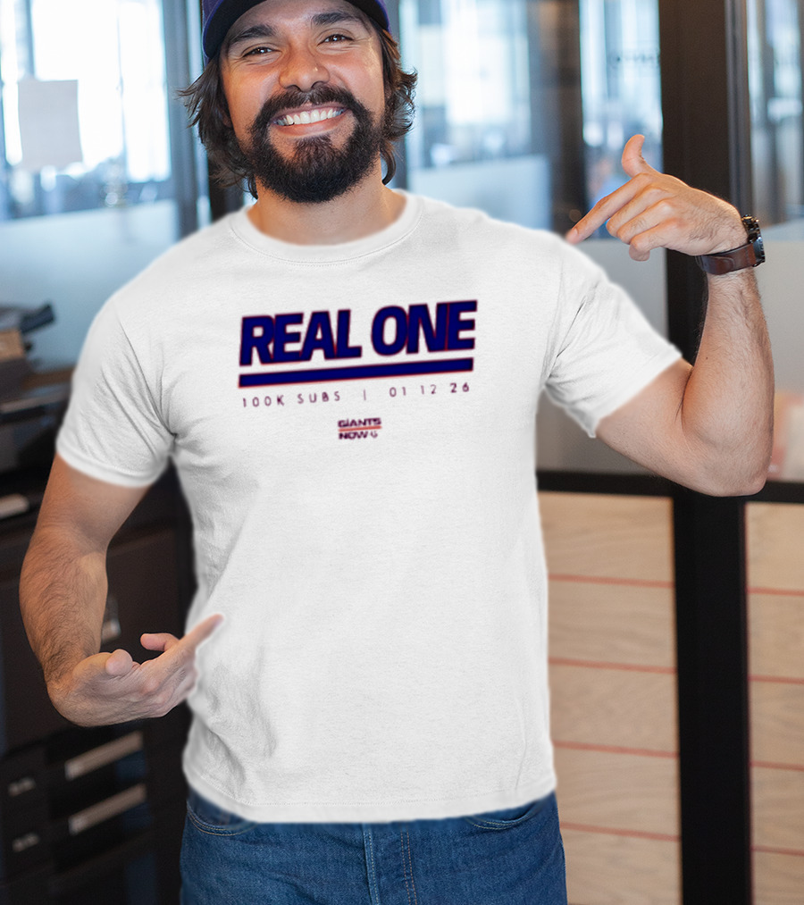 New York Giants Real One 100K Subs 01 12 24 T-Shirt