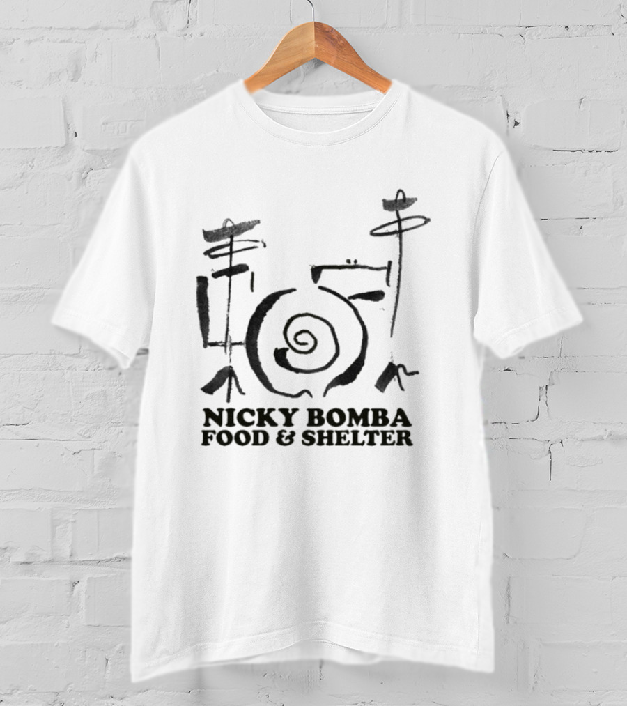 Nicky Bomba Food And Shelter Spiral T-Shirt