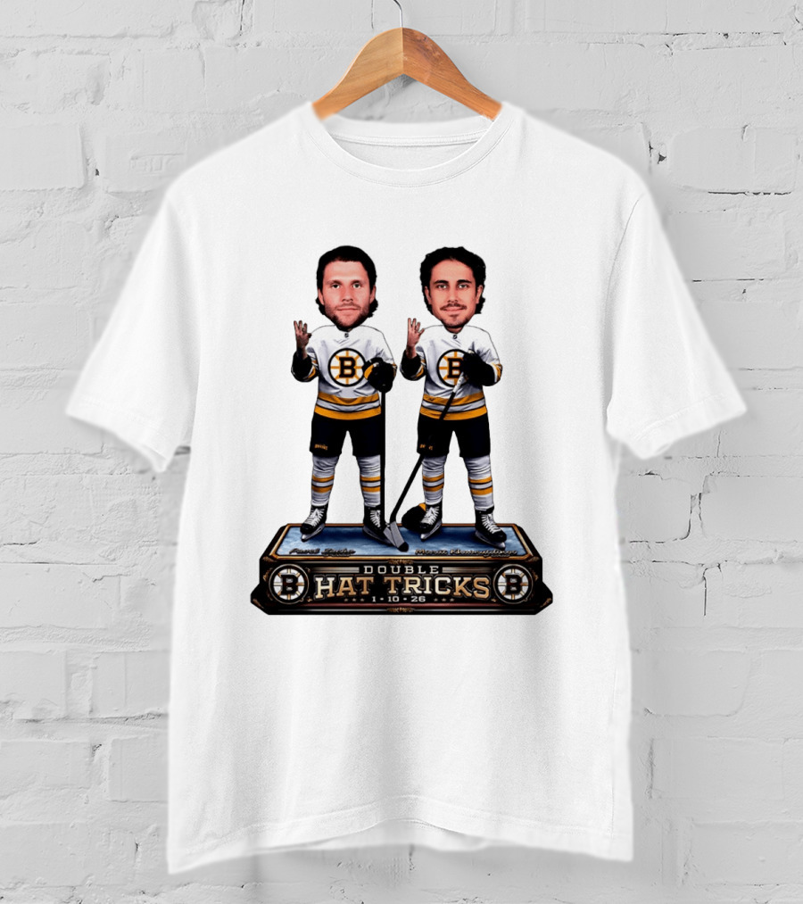 Pavel Zacha Marat Khusnutdinov Double Hat Tricks Boston Bruins 1 10 26 T-Shirt