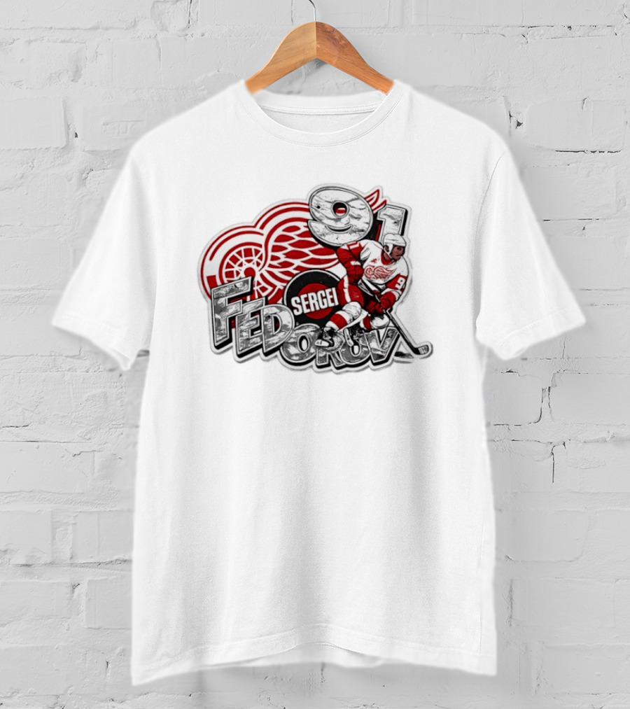 Sergei Fedorov Detroit Red Wings 91 Hockey Legend T-Shirt