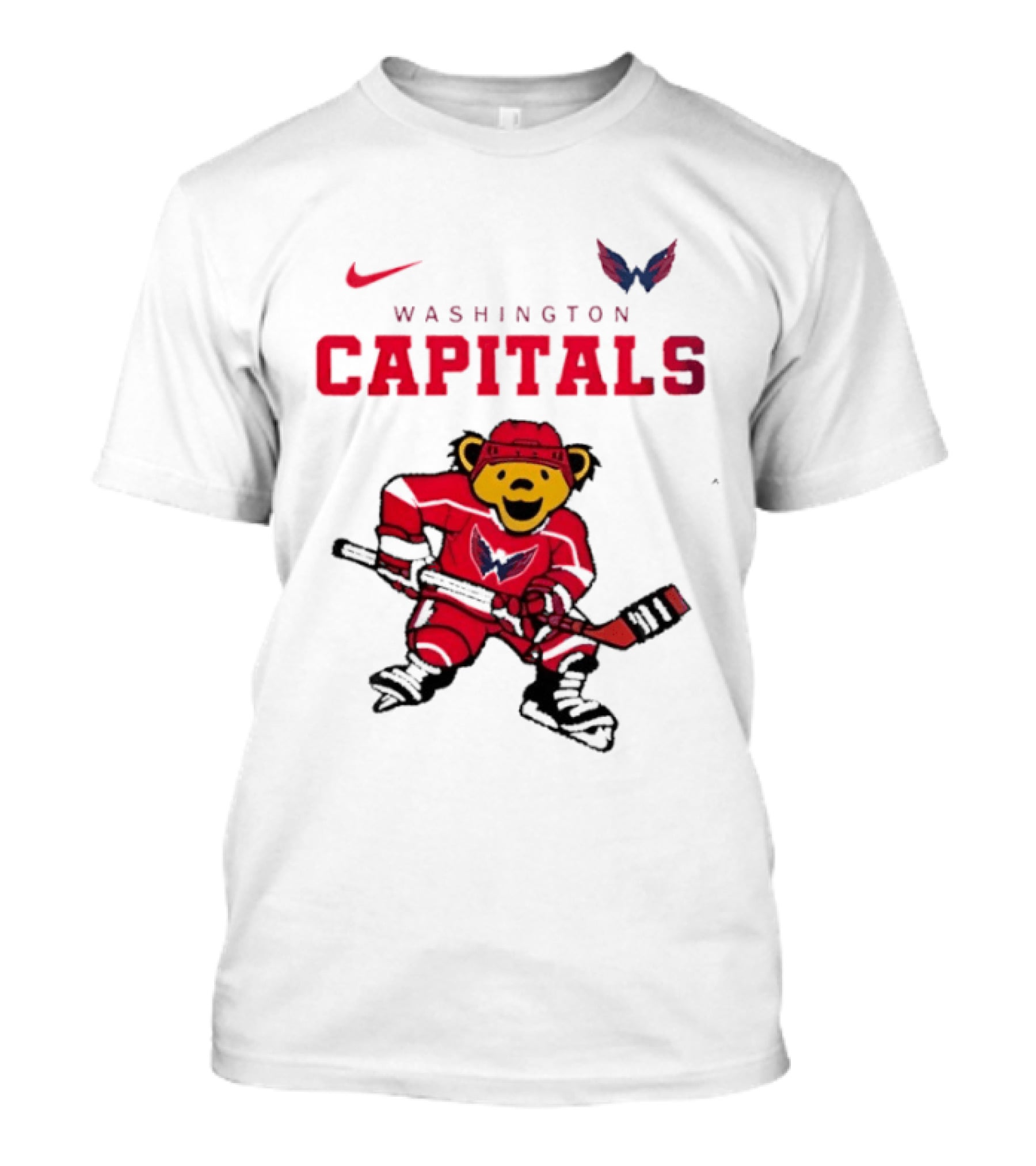 Washington Capitals Grateful Dead Deadhead Bear Hockey Nike Collaboration T-Shirt