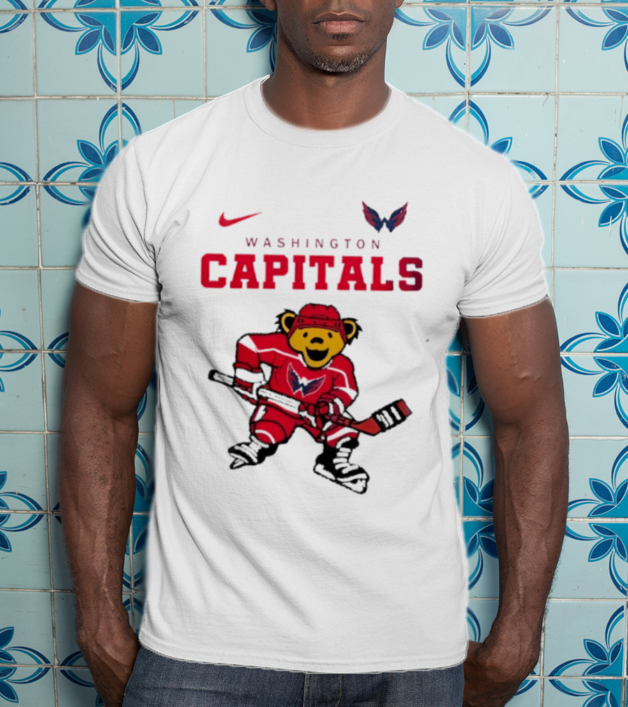 Washington Capitals Grateful Dead Deadhead Bear Hockey Nike Collaboration T-Shirt