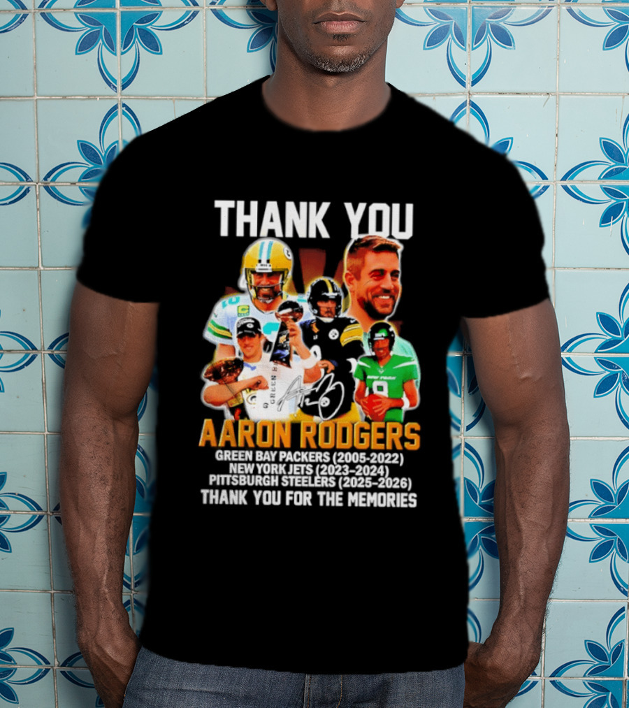 Thank You Aaron Rodgers Packers Jets Steelers Memories 2005 2023 T-Shirt