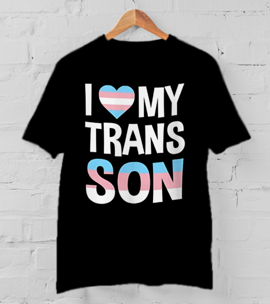 I Love My Trans Son Heart Transgender Pride T-Shirt