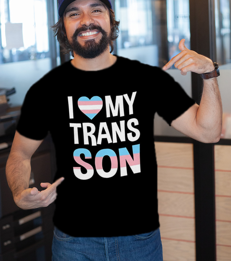 I Love My Trans Son Heart Transgender Pride T-Shirt