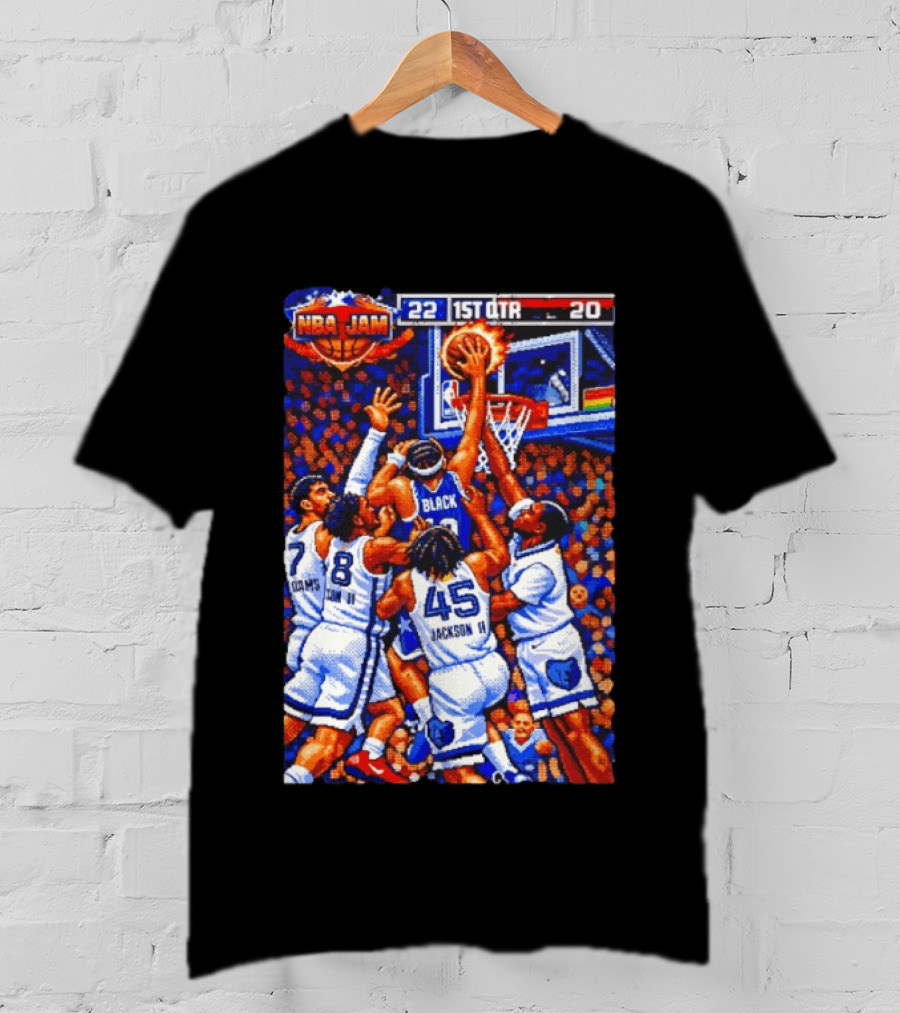 NBA Jam Memphis Grizzlies Adams Jackson Jr Black Players 22 1st QTR 20 T-Shirt
