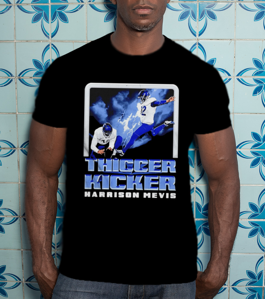 Harrison Mevis Thiccer Kicker Lightning Football Action T-Shirt