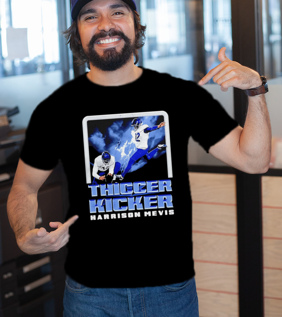 Harrison Mevis Thiccer Kicker Lightning Football Action T-Shirt