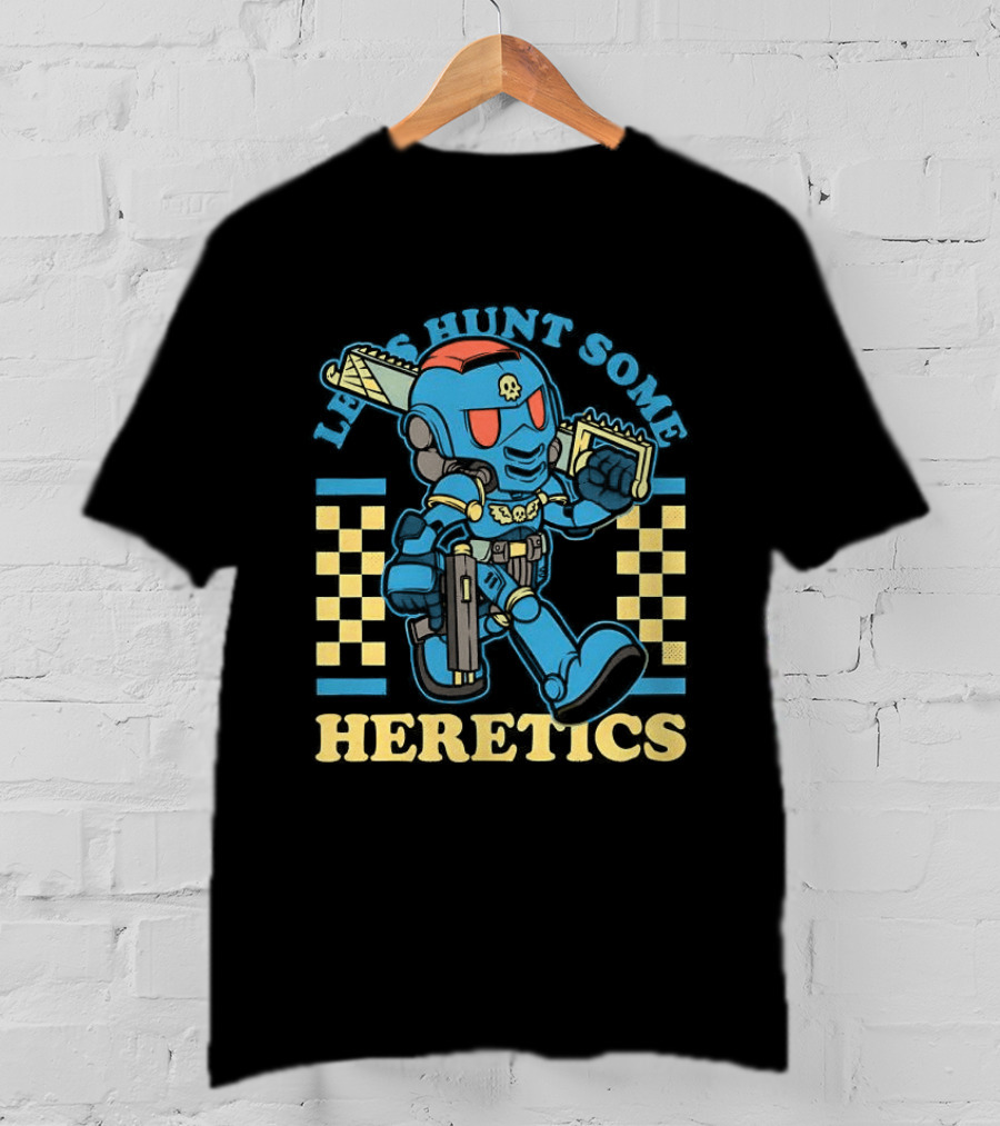 Let's Hunt Some Heretics Marine Blue Armor T-Shirt