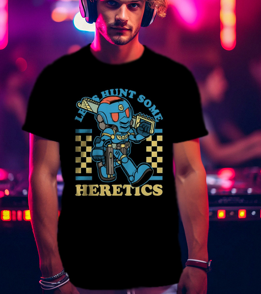 Let's Hunt Some Heretics Marine Blue Armor T-Shirt