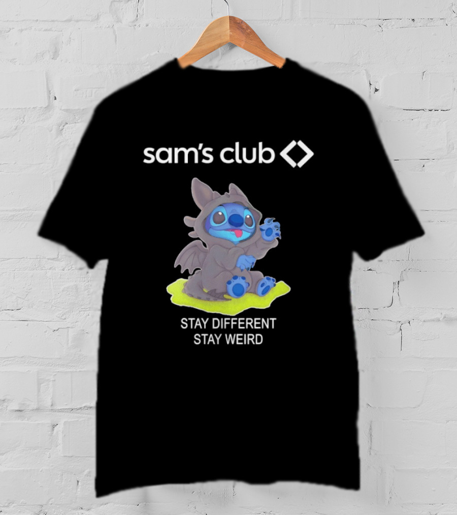 Sam's Club Toothless Stitch Stay Different Stay Weird T-Shirt