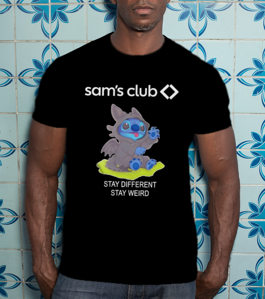 Sam's Club Toothless Stitch Stay Different Stay Weird T-Shirt