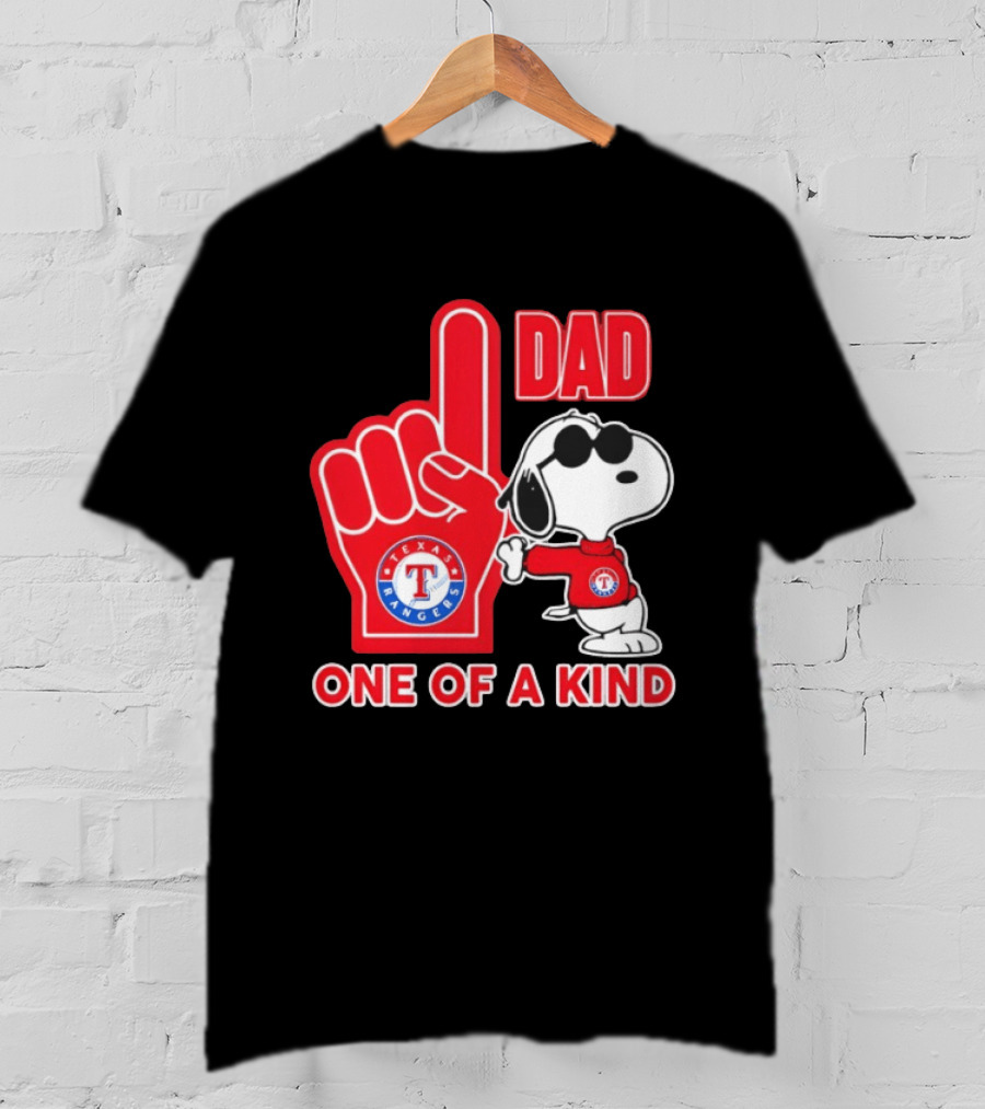 Snoopy Texas Rangers Dad One Of A Kind T-Shirt