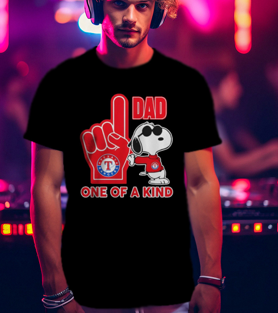 Snoopy Texas Rangers Dad One Of A Kind T-Shirt