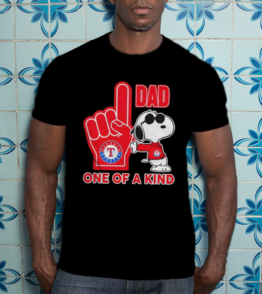 Snoopy Texas Rangers Dad One Of A Kind T-Shirt