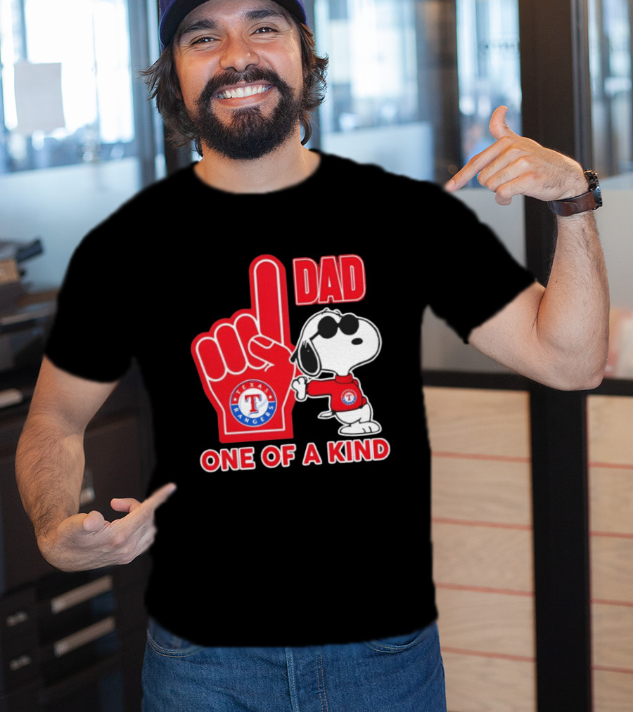 Snoopy Texas Rangers Dad One Of A Kind T-Shirt