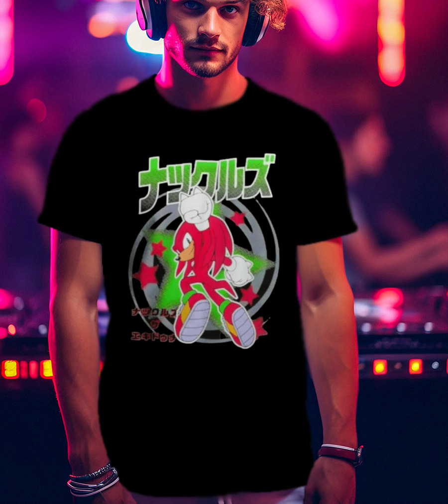 Knuckles The Hedgehog Japanese Star T-Shirt