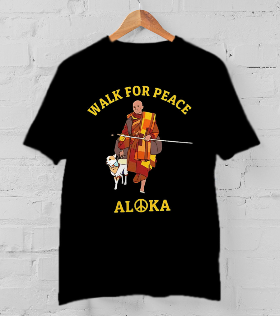 Walk For Peace Monk With Aloka And Dog T-Shirt