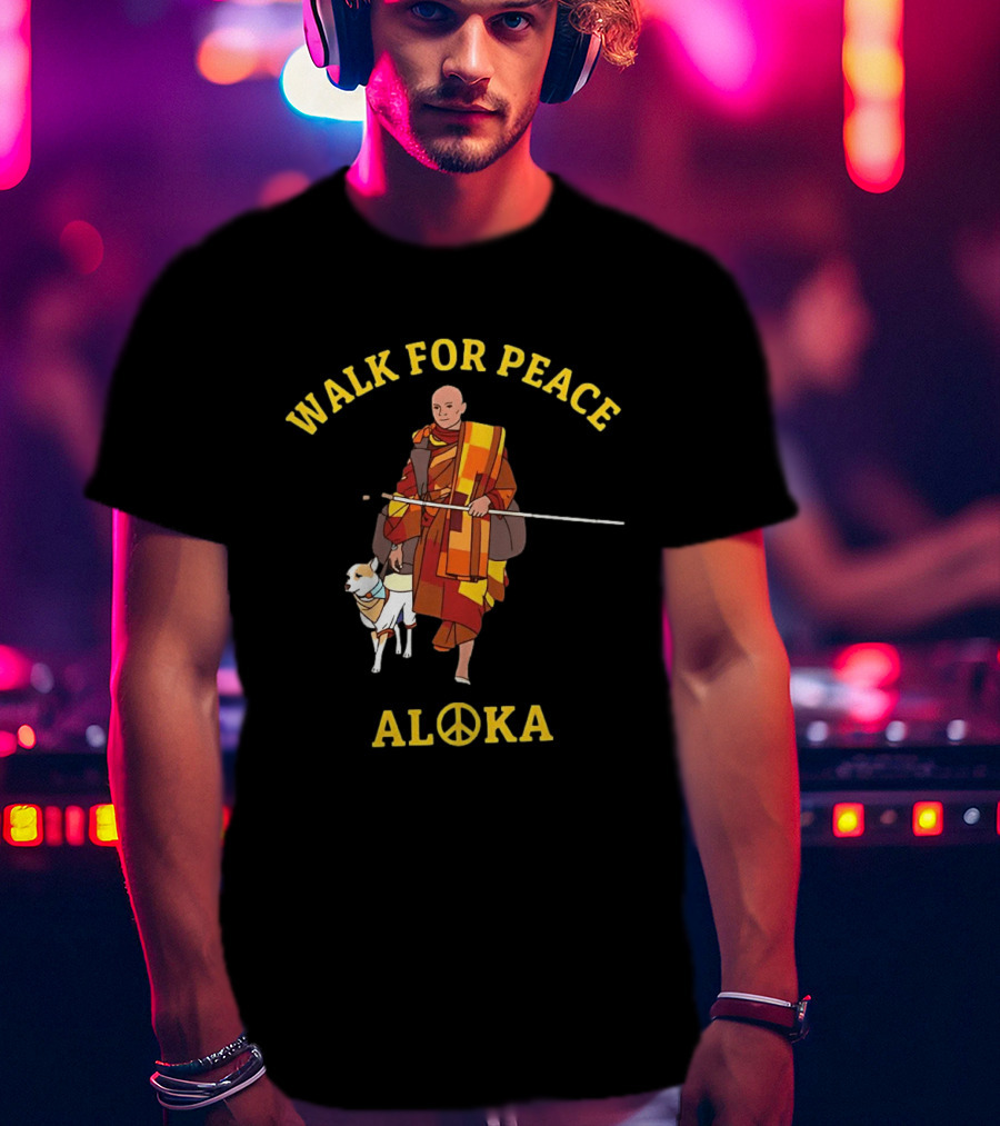 Walk For Peace Monk With Aloka And Dog T-Shirt