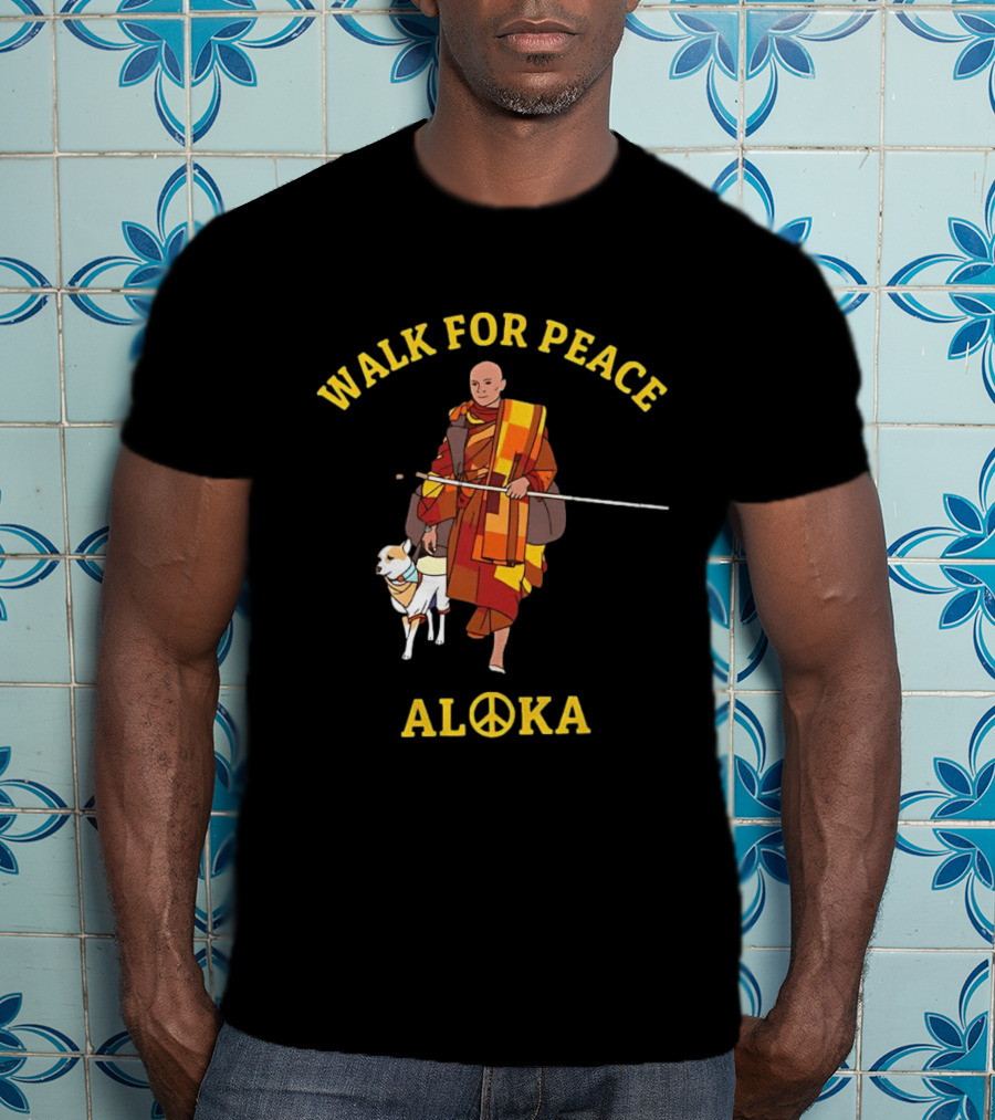 Walk For Peace Monk With Aloka And Dog T-Shirt