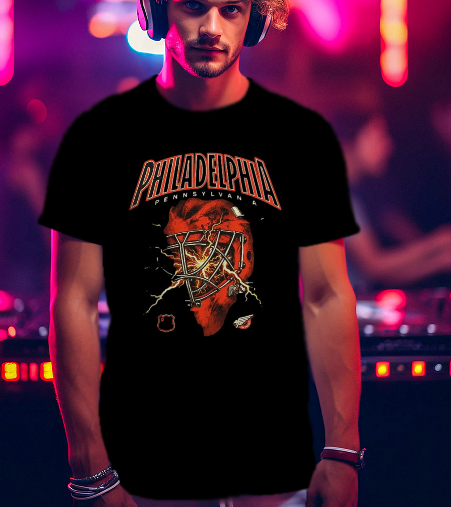 Philadelphia Flyers Pennsylvania Hockey Goalie Mask Lightning T-Shirt