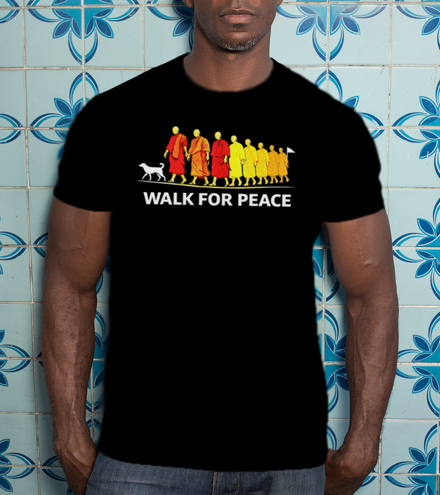 Walk For Peace Of Dog And Monks Pilgrimage Iconic Procession T-Shirt