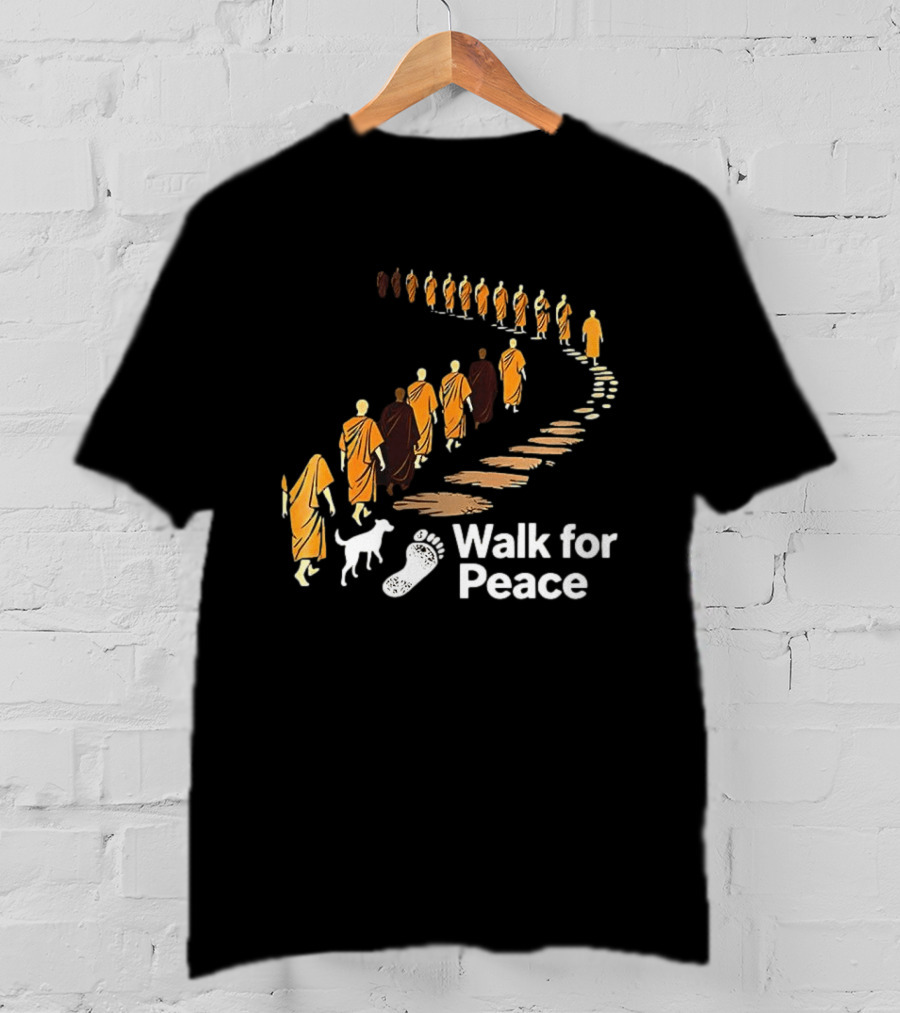 Monks And Dog Walk For Peace Pathway T-Shirt